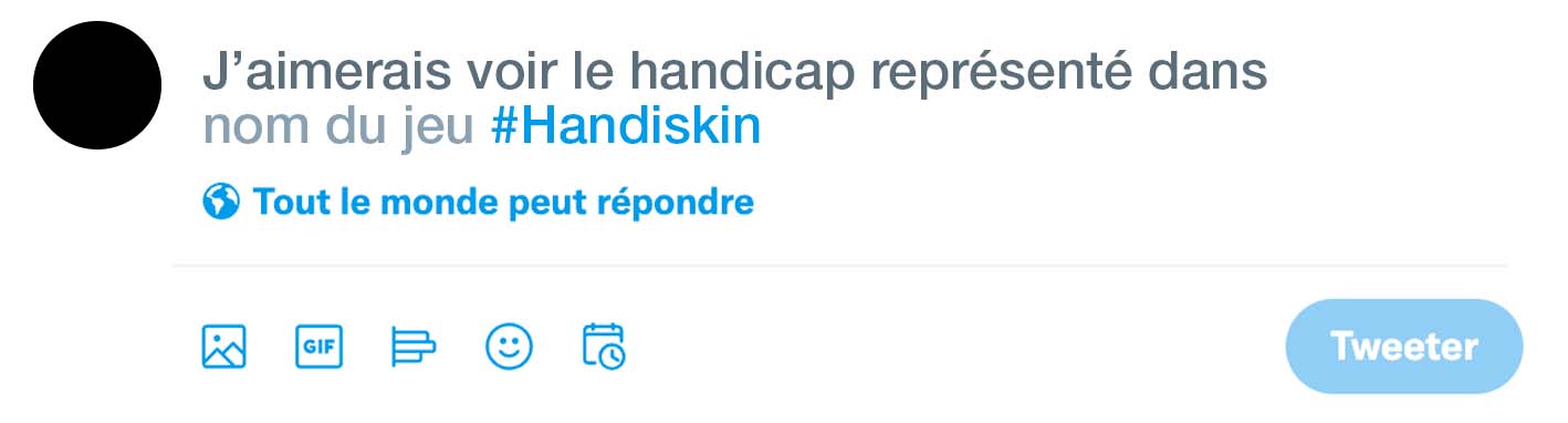 Lien pour poster un tweet Handiskin préécrit